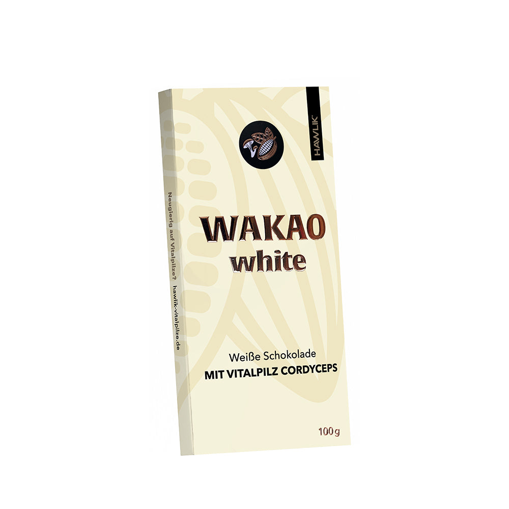 Vitalpilzschokolade weiß mit Cordyceps