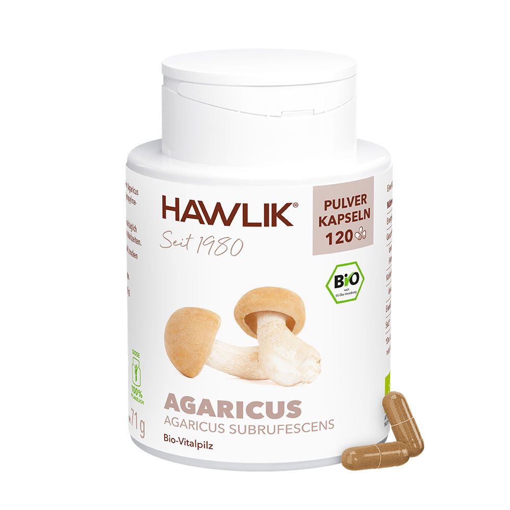 HAWLIK Bio Agaricus 120 Pulver Kapseln