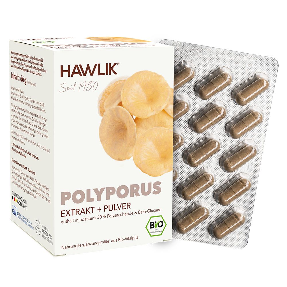 HAWIK Bio Polyporus Extrakt plus Pulver 120 Kapseln