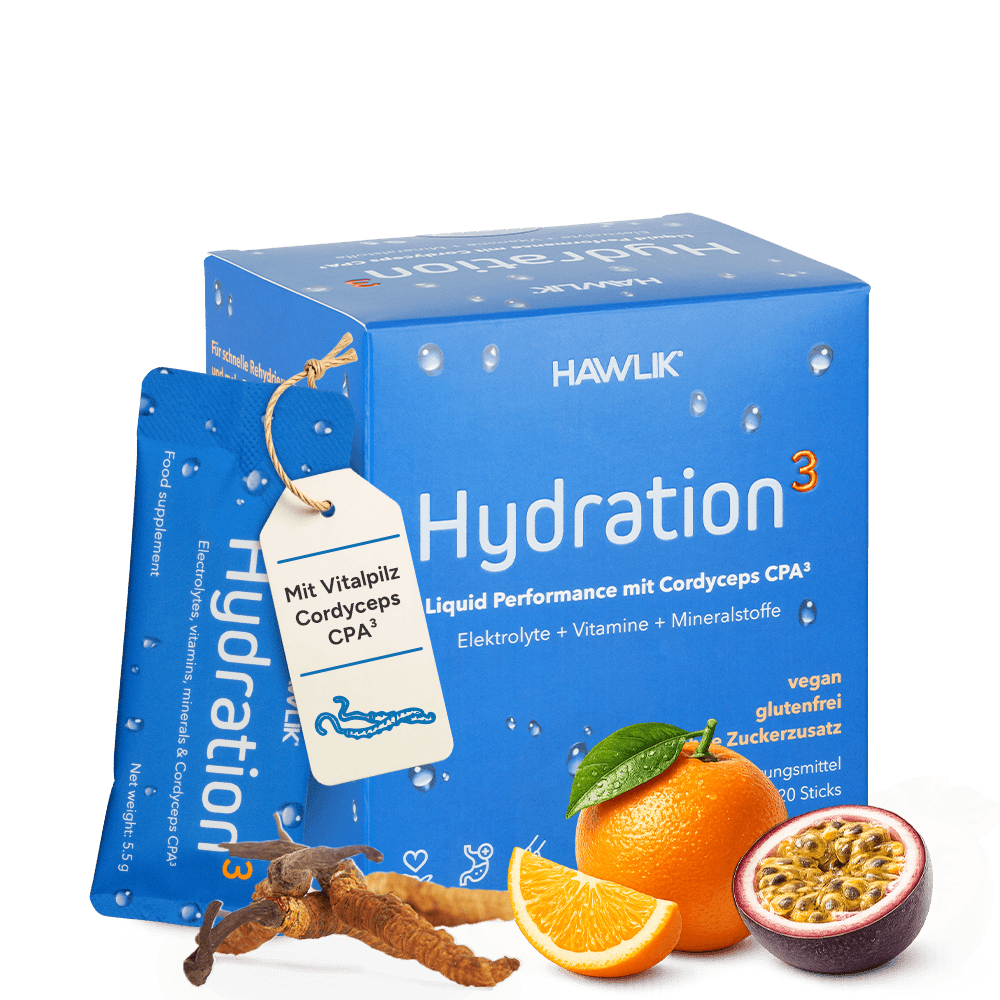 Hydration 3 Verpackung mit Früchten und Cordyceps