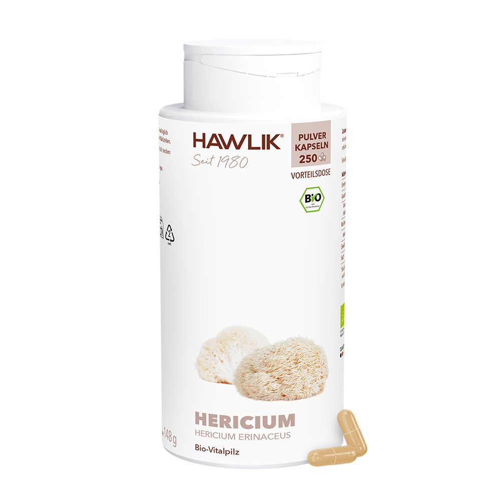 HAWLIK Bio Hericium (Lion´s mane) 250 Pulver Kapseln