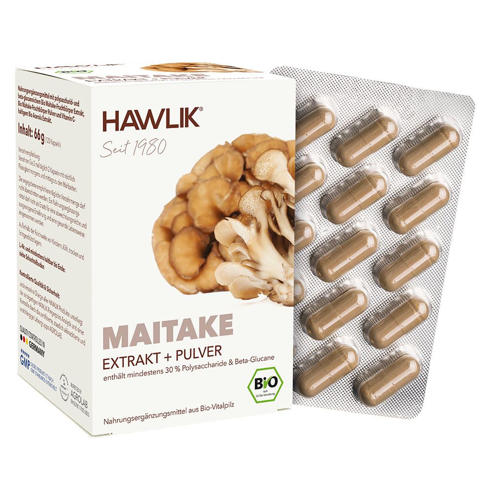 HAWIK Bio Maitake Extrakt plus Pulver 120 Kapseln