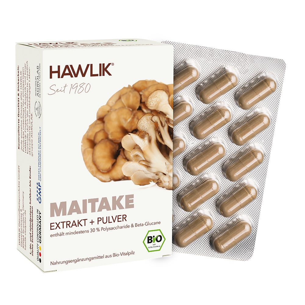 HAWIK Bio Maitake Extrakt plus Pulver 60 Kapseln