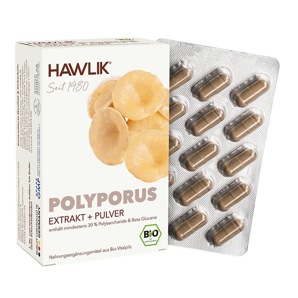HAWIK Bio Polyporus Extrakt plus Pulver 60 Kapseln