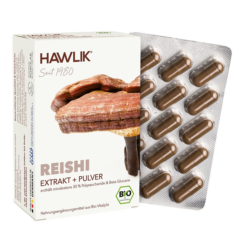 HAWIK Bio Reishi Extrakt plus Pulver 60 Kapseln